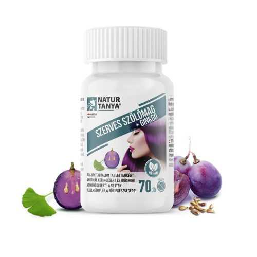 Natur Tanya® Szerves Szőlőmag és Ginkgo biloba. - 70 db