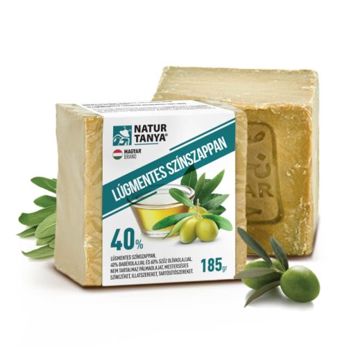 Natur Tanya® Lúgmentes Színszappan - 40%-os babérfaolaj tartalom, a teljes testre és hajmosáshoz is! 185g