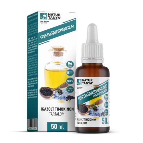 Natur Tanya® 100% feketeköménymag olaj, igazolt timokinon tartalommal, külsőleg, belsőleg 50ml