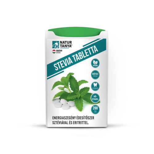 Natur Tanya® Stevia tabletta (Édesfű, Jázminpakóca). Energiaszegény édesítőszer sztéviával és eritrittel. 200 db