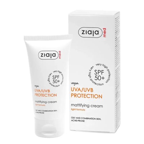 ZIAJA MED napvédő mattító krém pattanásos, zsíros és vegyes bőrre SPF50+ 50 ml