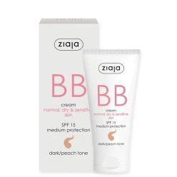   ZIAJA BB krém száraz, normál és érzékeny bőrre - sötét/barack tónus 50 ml
